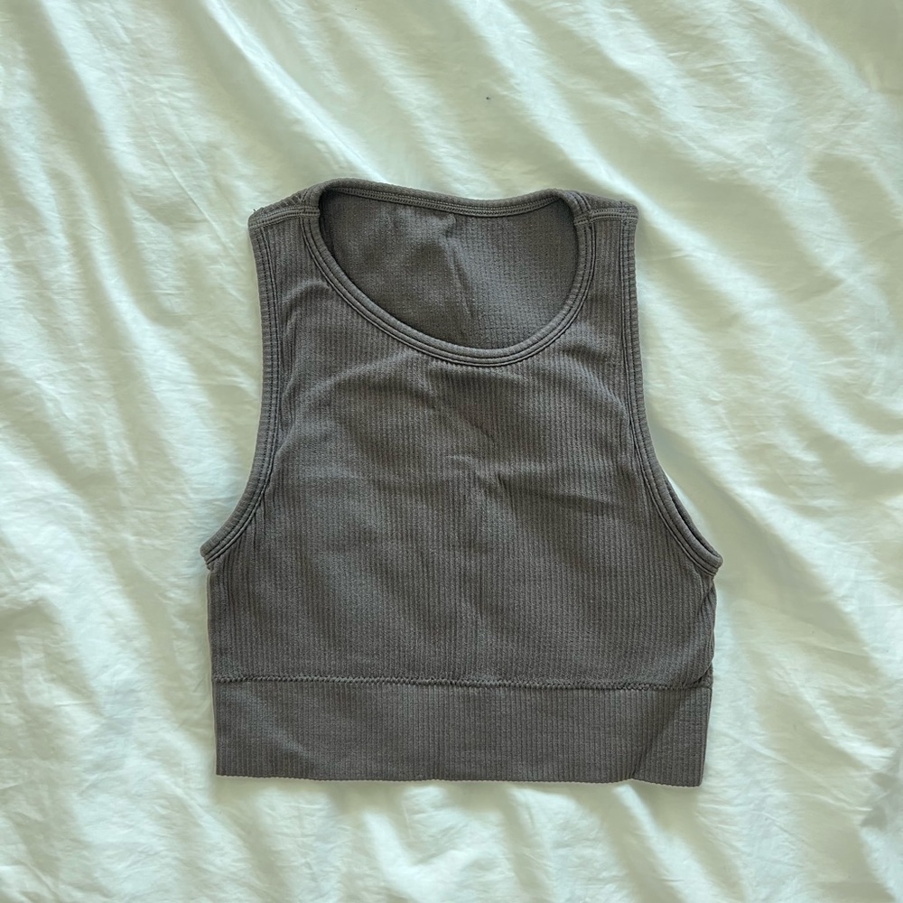 Skims Ribbed High Neck Crop Top